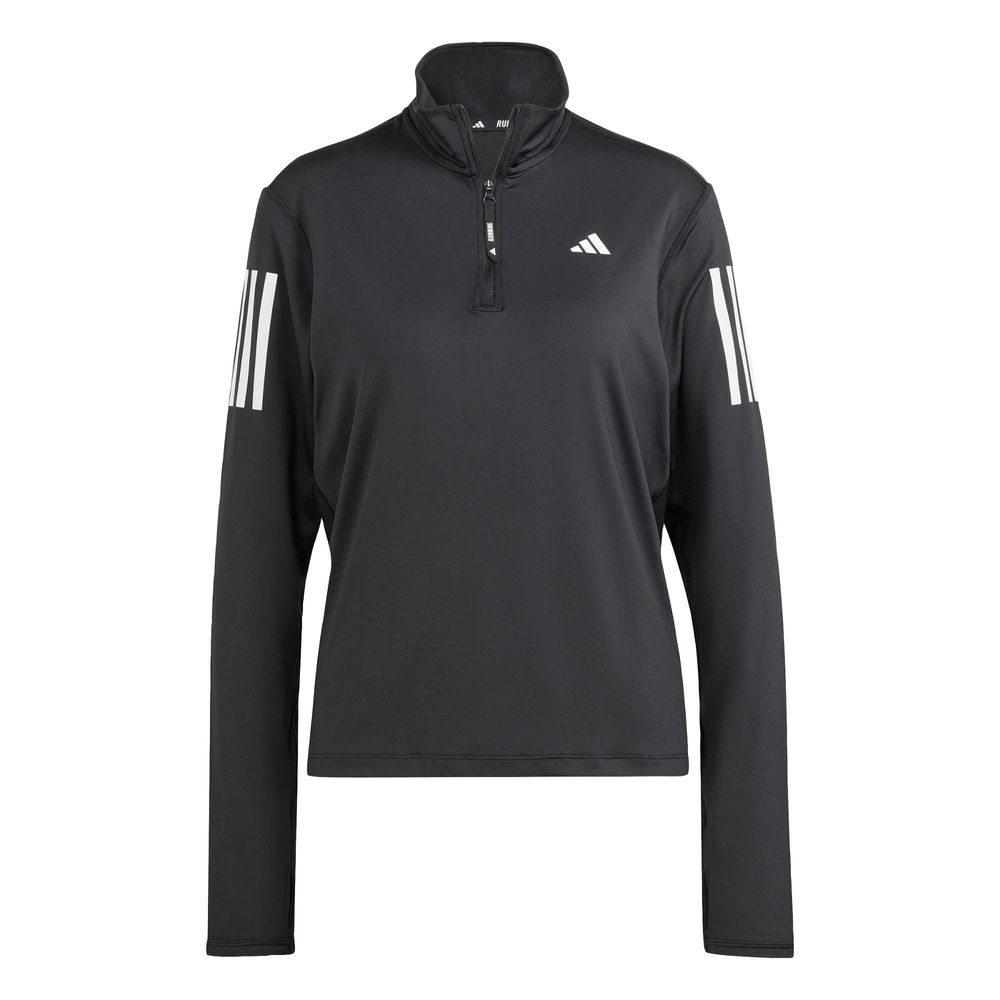 Chamarra Own The Run Cierre Corto Adidas Negro Mujer