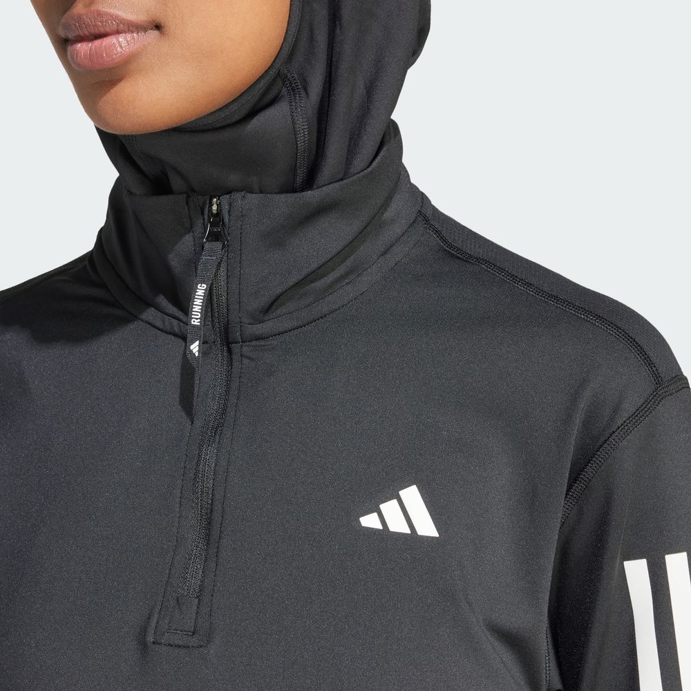 Foto 6 | Chamarra Own The Run Cierre Corto Adidas Negro Mujer