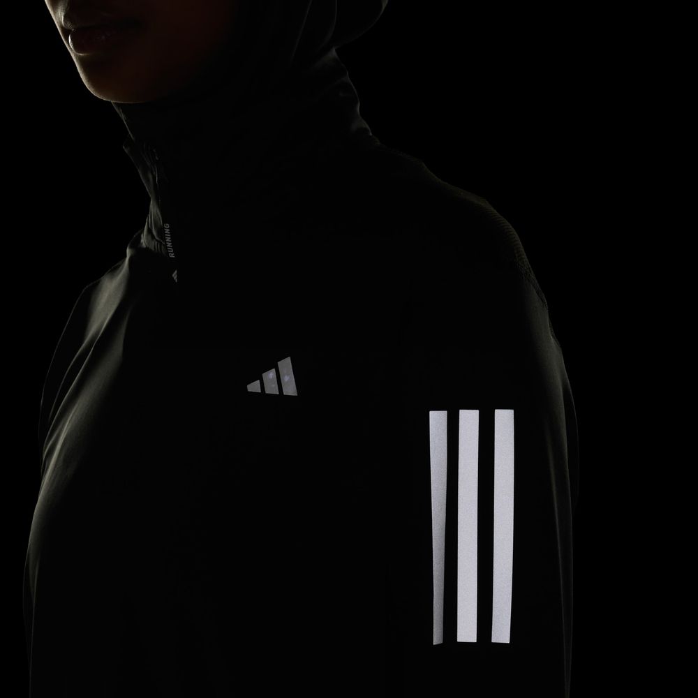 Foto 8 | Chamarra Own The Run Cierre Corto Adidas Negro Mujer