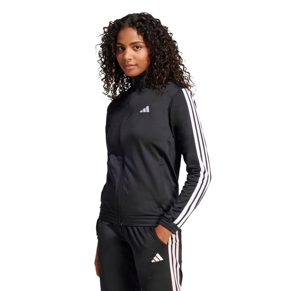 Foto 2 | Chamarra Deportiva 3 Franjas Tricot Adidas Negra para Mujer