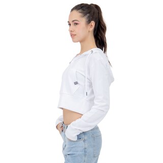 Foto 2 | Sudadera Para Mujer Crop Con Capucha Y Cierre Quarry Color Blanco