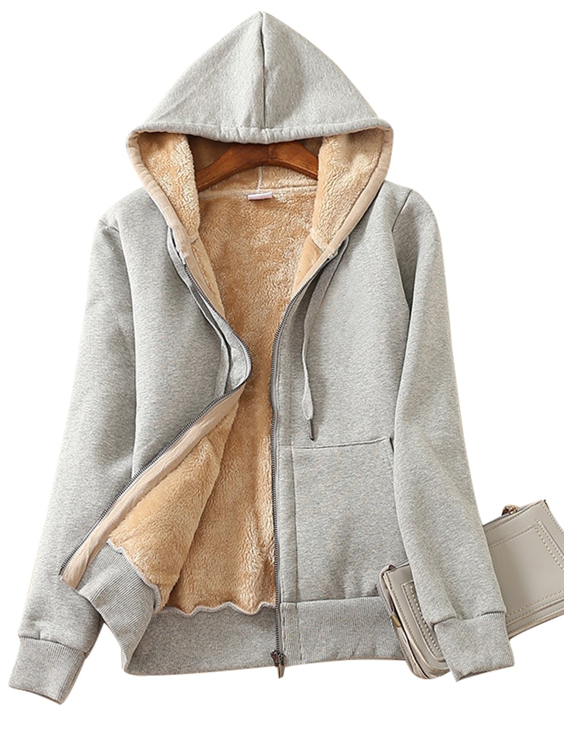 Foto 2 pulgar | Sudadera con Capucha y Chaqueta Yeokou para Mujer con Forro Sherpa - Venta Internacional