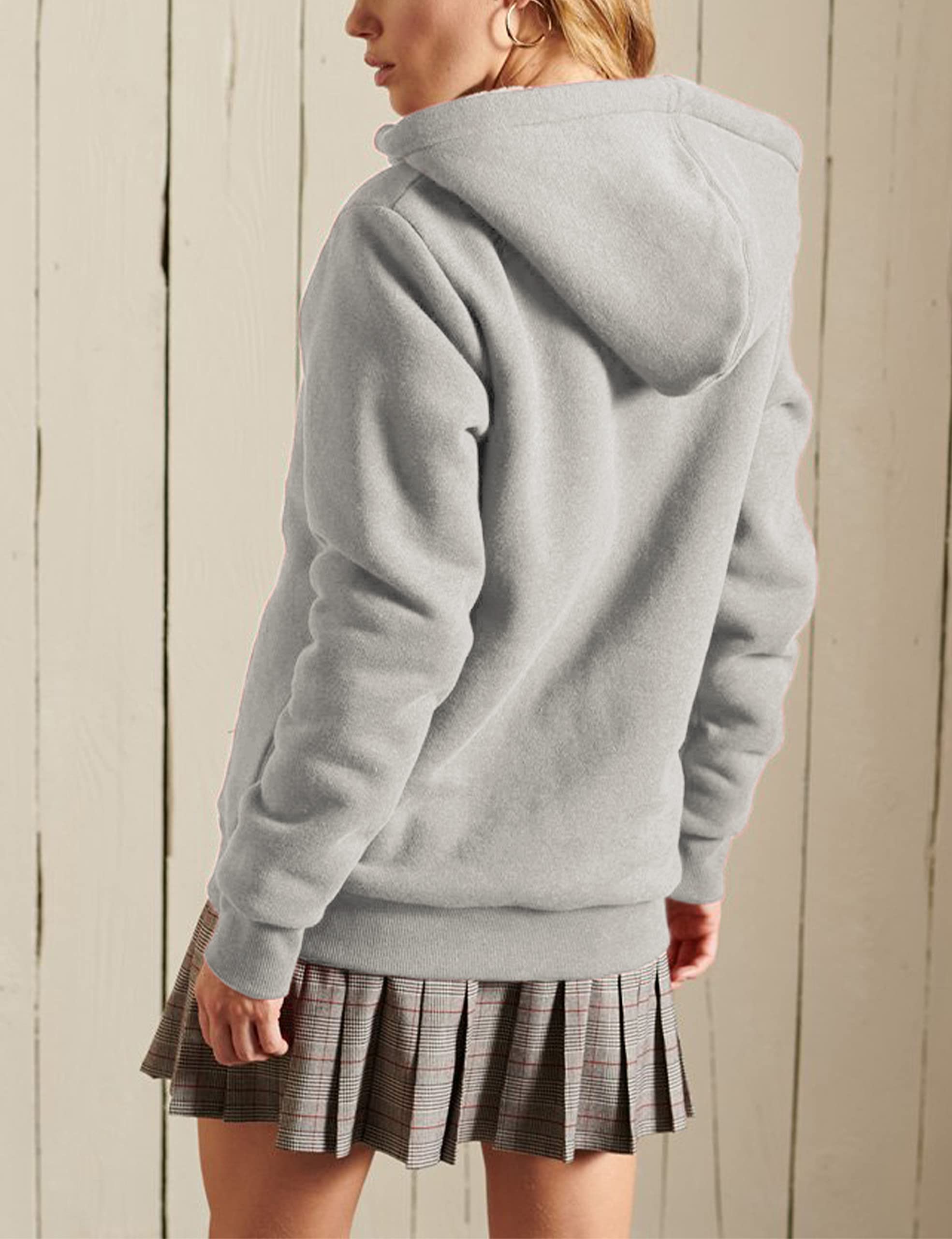 Foto 5 pulgar | Sudadera con Capucha y Chaqueta Yeokou para Mujer con Forro Sherpa - Venta Internacional