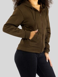 Foto 7 | Sudadera Termica De Mujer Sud-1015-2 Cafe Con Capucha Y Cierre