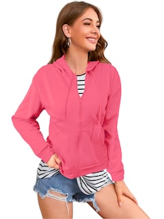 Foto 1 | Sudadera Termica De Mujer Sud-1015-2 Rosa Claro Con Capucha Y Cierre