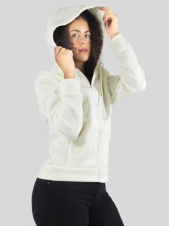 Foto 4 | Sudadera Termica De Mujer Sud-1015-2 Blanco Hueso Con Capucha Y Cierre