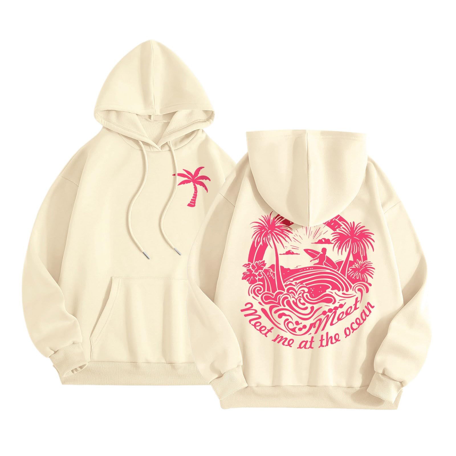 Foto 7 pulgar | Sudadera Con Capucha Y Estampado De Pompones Para Mujer, Color Beige, Talla S - Venta Internacional.
