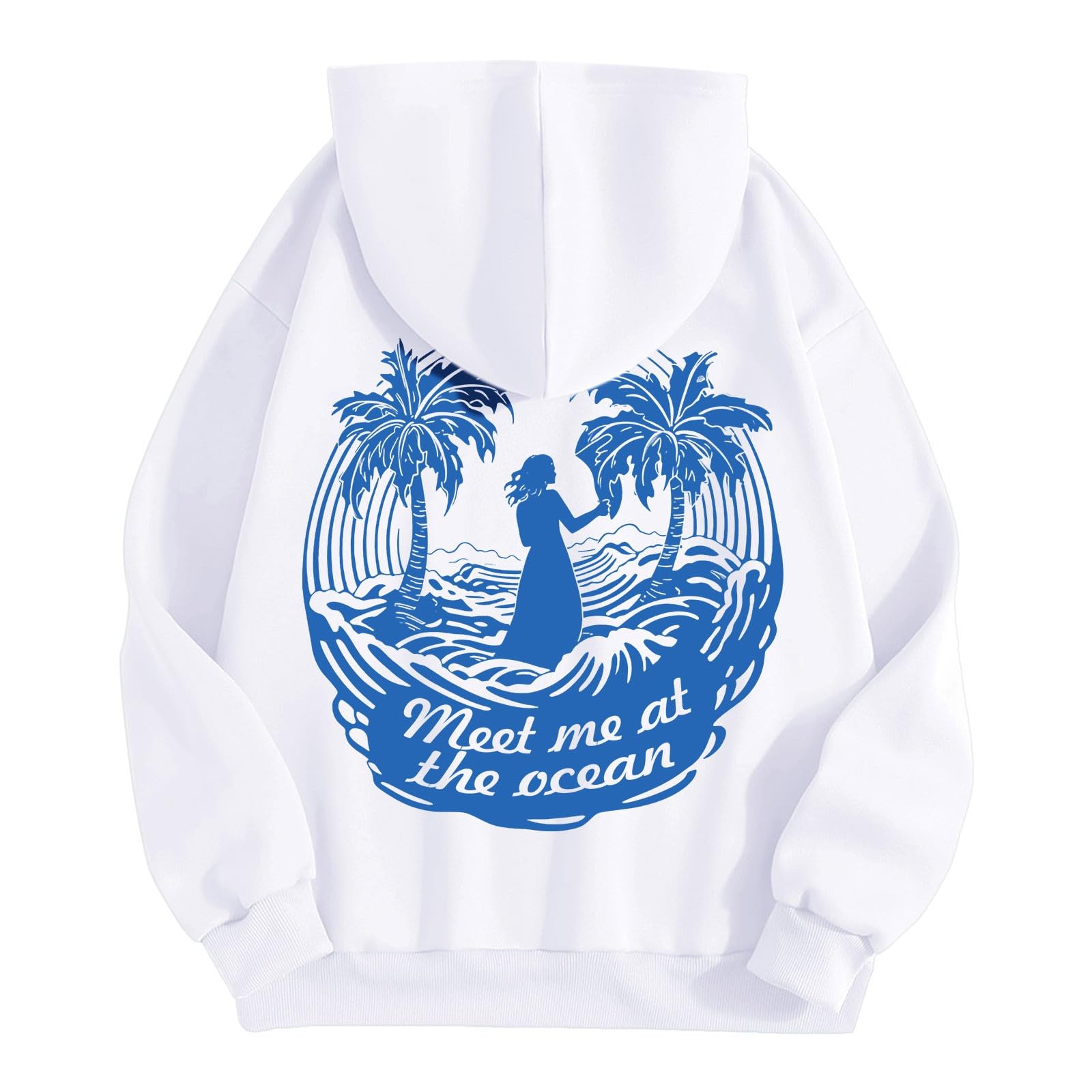 Foto 8 pulgar | Sudadera Con Capucha Y Capucha Puff Para Mujer Preppy White Xl - Venta Internacional.