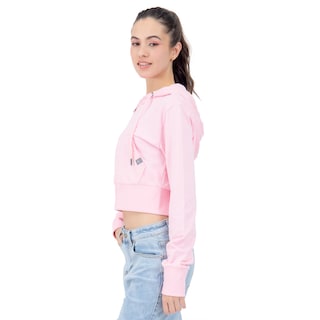 Foto 2 | Sudadera Para Mujer Crop Con Capucha Y Cierre Quarry