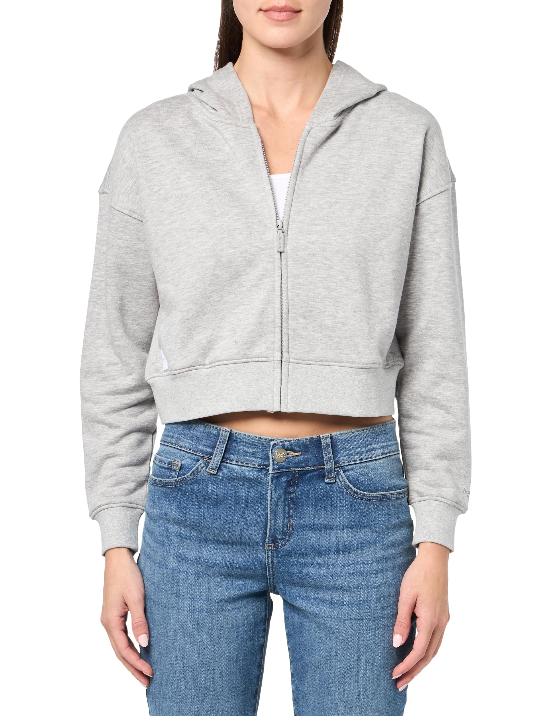 Foto 2 pulgar | Sudadera Con Capucha Florence By Mills Cozy Crush, Corta Con Cremallera, Gris Jaspeado - Venta Internacional.
