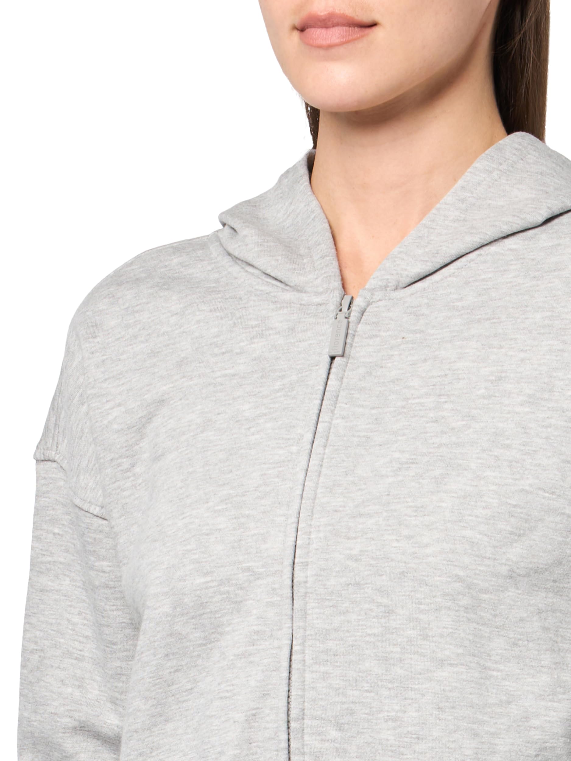 Foto 3 | Sudadera Con Capucha Florence By Mills Cozy Crush, Corta Con Cremallera, Gris Jaspeado - Venta Internacional.