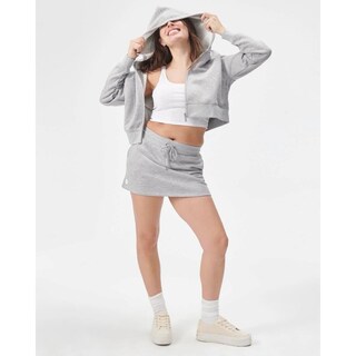 Foto 4 | Sudadera Con Capucha Florence By Mills Cozy Crush, Corta Con Cremallera, Gris Jaspeado - Venta Internacional.