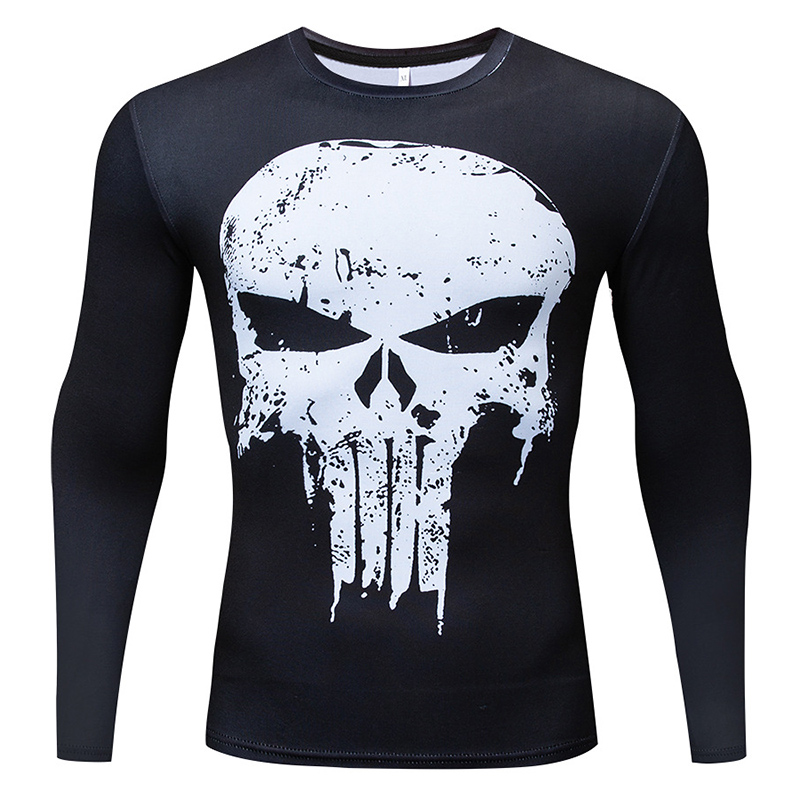 Foto 2 pulgar | Venta Internacional- Camiseta de Compresión Manga Larga Punisher para Correr