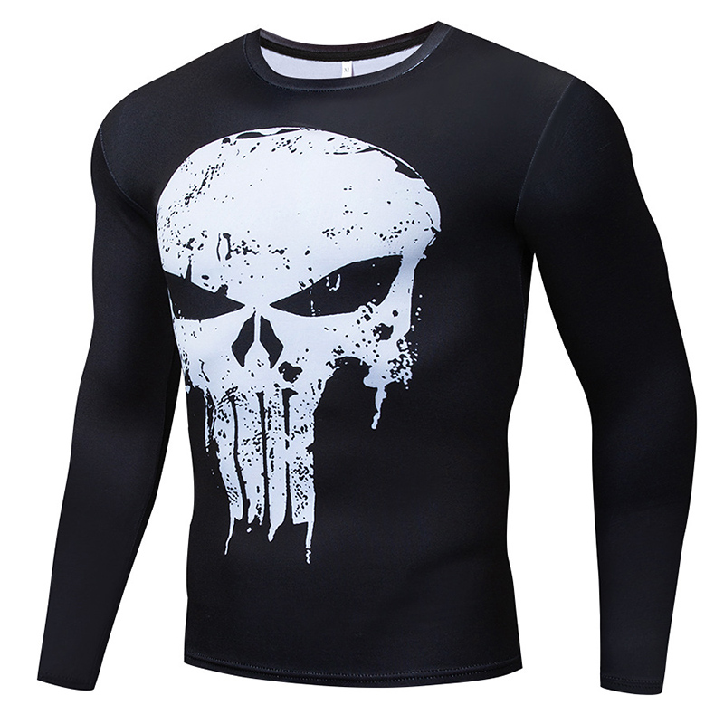 Foto 4 pulgar | Venta Internacional- Camiseta de Compresión Manga Larga Punisher para Correr