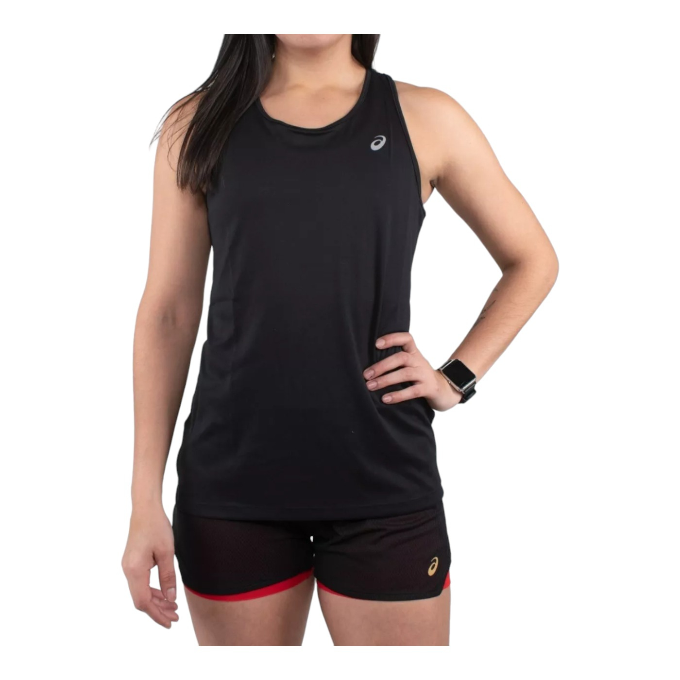 Foto 4 pulgar | Playera Asics Silver Tank Negra para Mujer