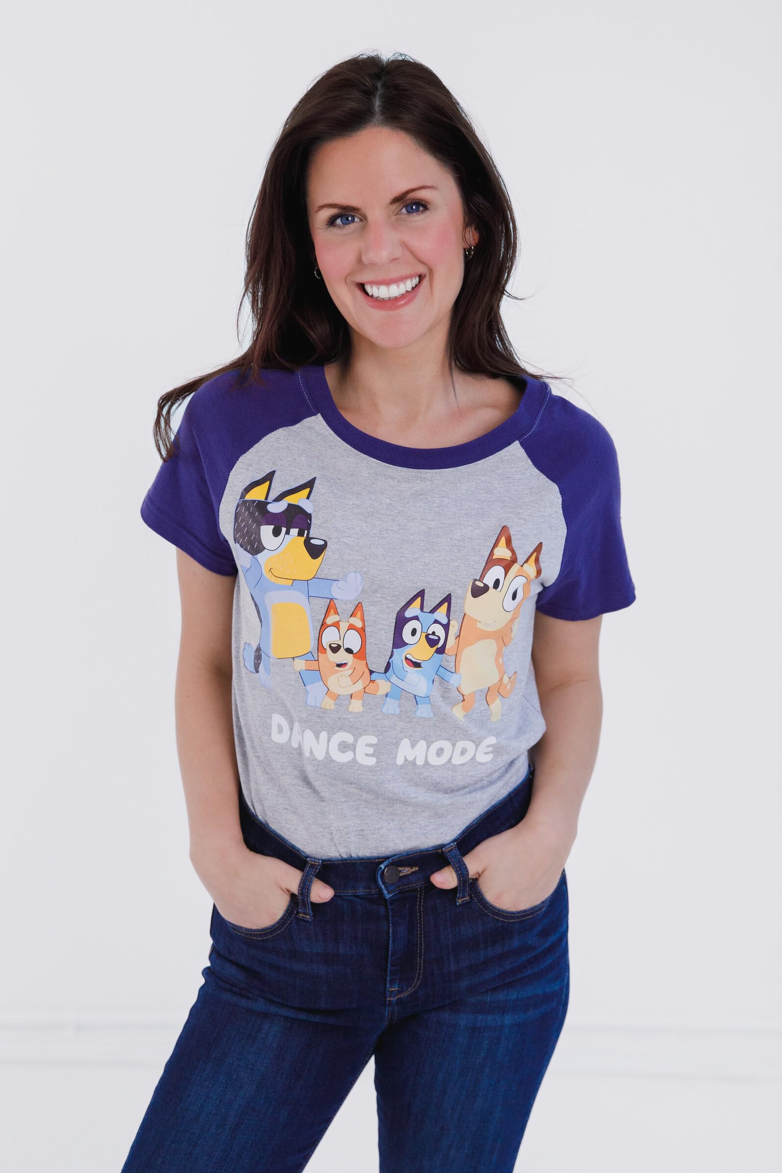 Foto 3 pulgar | Camiseta Bluey Bingo Dad Bluey Family Mom Azul Xl Para Mujer - Venta Internacional.