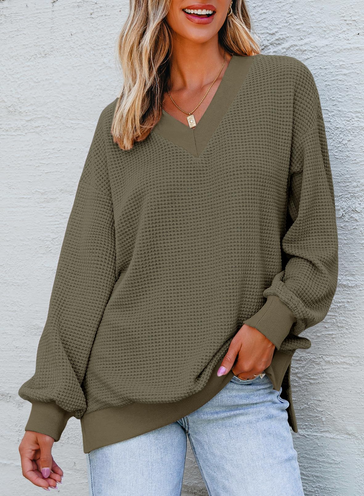 Foto 3 pulgar | Camisa de Manga Larga Dokotoo Verde para Mujer - Venta Internacional