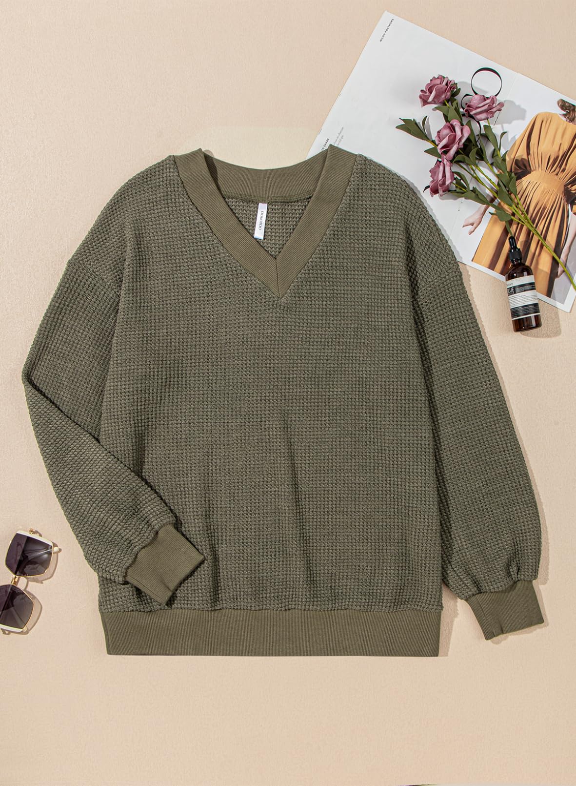 Foto 3 | Camisa de Manga Larga Dokotoo Verde para Mujer - Venta Internacional