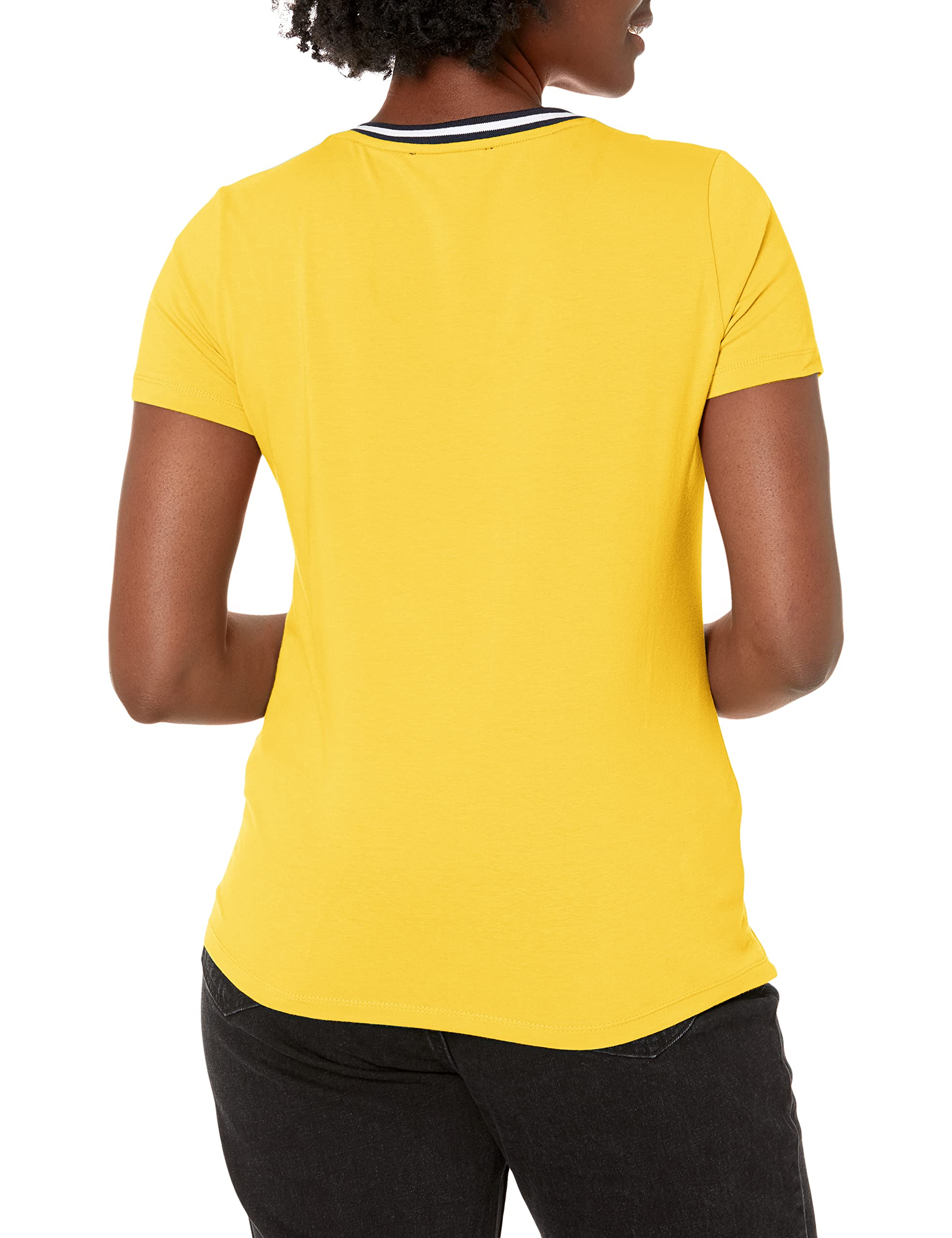 Foto 3 pulgar | Camiseta Tommy Hilfiger Para Mujer Con Cuello En V Y Estampado Con La Bandera Snapdragon - Venta Internacional.