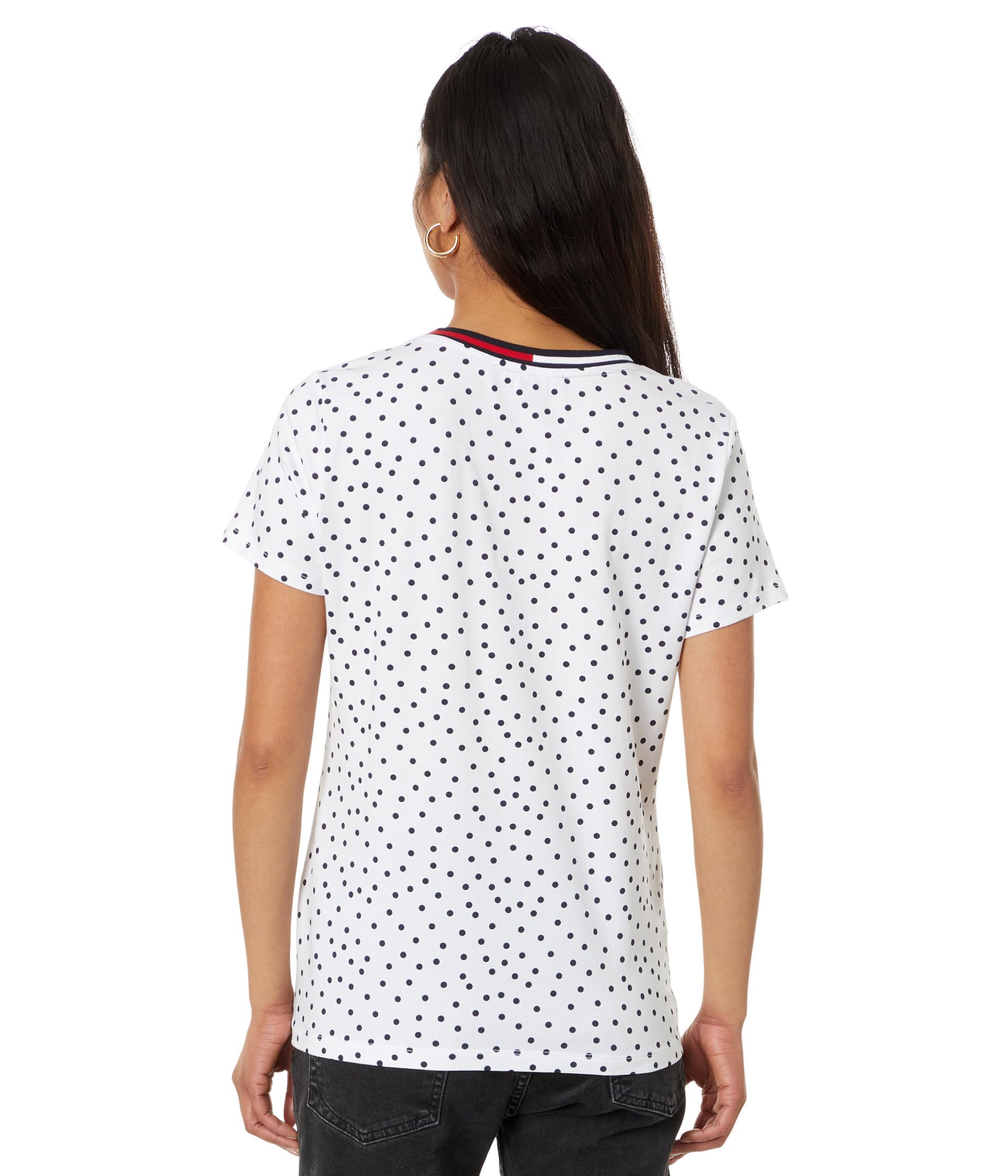 Foto 3 pulgar | Camiseta Tommy Hilfiger Para Mujer, Ropa Deportiva, Cuello En V, Algodón, Talla Xs - Venta Internacional.