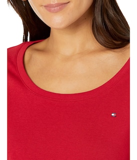 Foto 3 | Camiseta Tommy Hilfiger Para Mujer, Manga Larga, Cuello Redondo, Color Rojo - Venta Internacional.