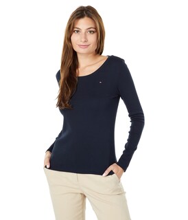 Foto 1 | Camiseta Tommy Hilfiger Para Mujer, Manga Larga, Cuello Redondo, Azul - Venta Internacional.