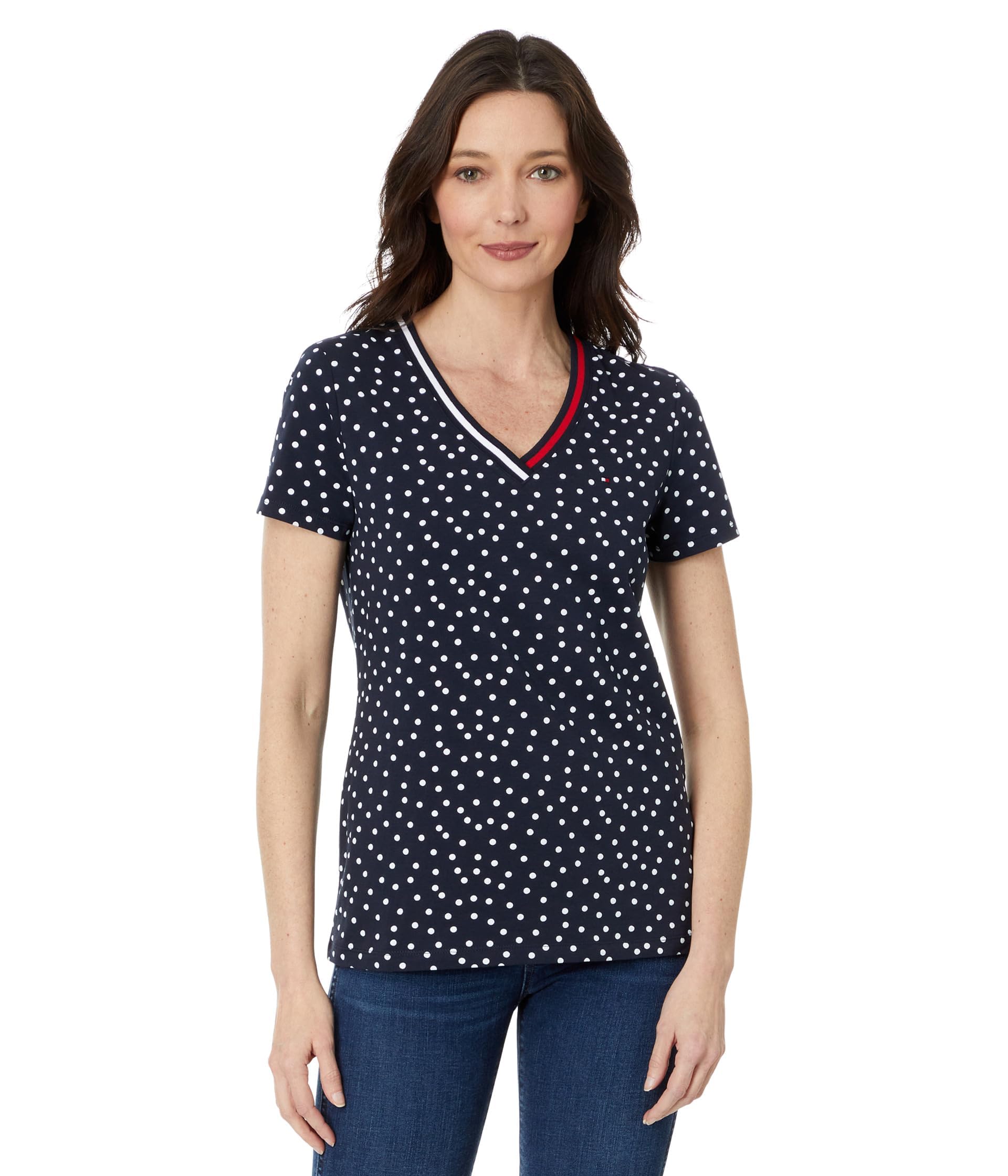 Foto 2 pulgar | Camiseta Tommy Hilfiger Para Mujer, Ropa Deportiva, Cuello En V, Algodón, Xxl - Venta Internacional.
