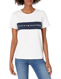 Foto 1 | Camiseta Tommy Hilfiger Performance Graphic Para Mujer, Blanco/azul Marino - Venta Internacional.