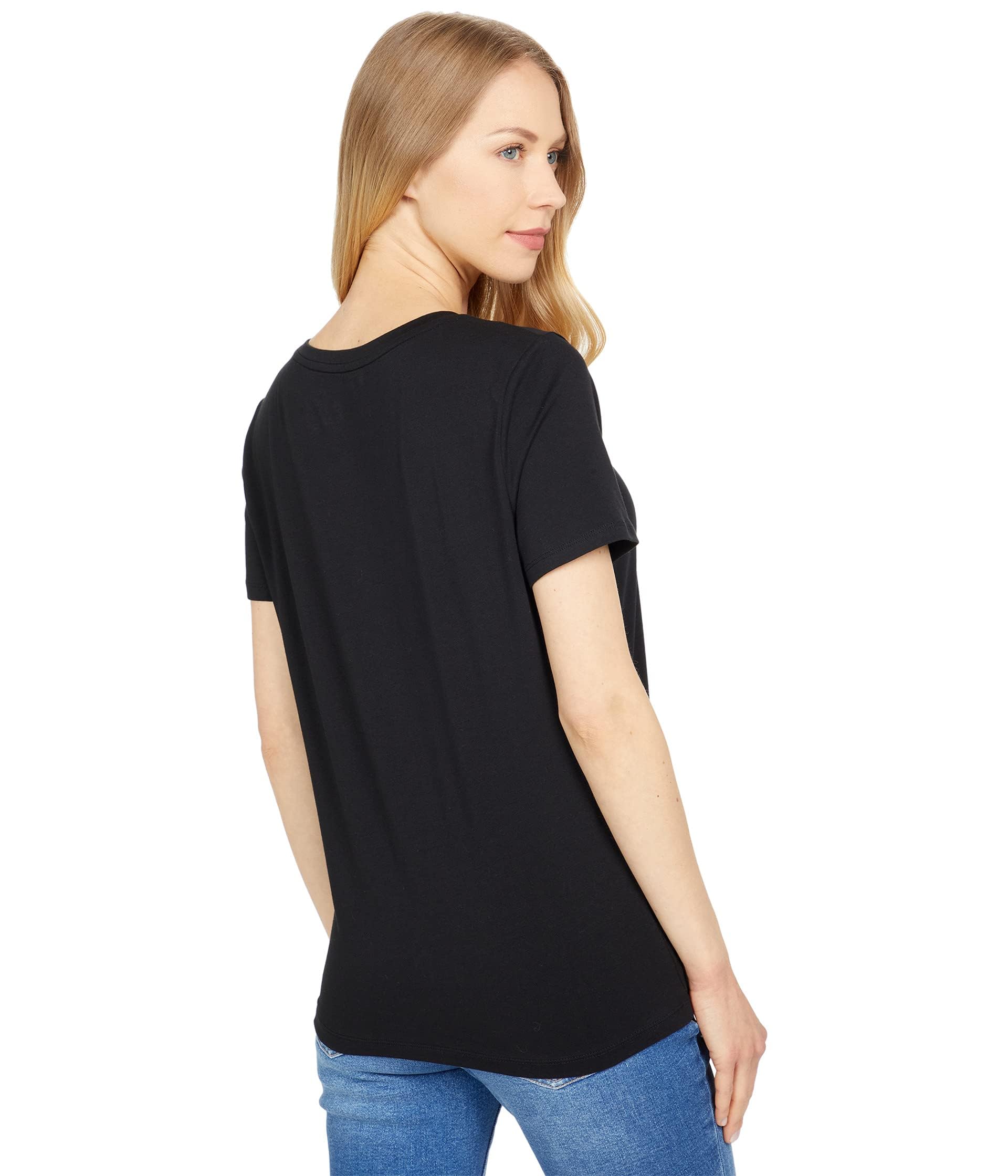 Foto 4 pulgar | Camiseta Tommy Hilfiger Para Mujer, Cuello Redondo, Logotipo, Corazón Negro - Venta Internacional.