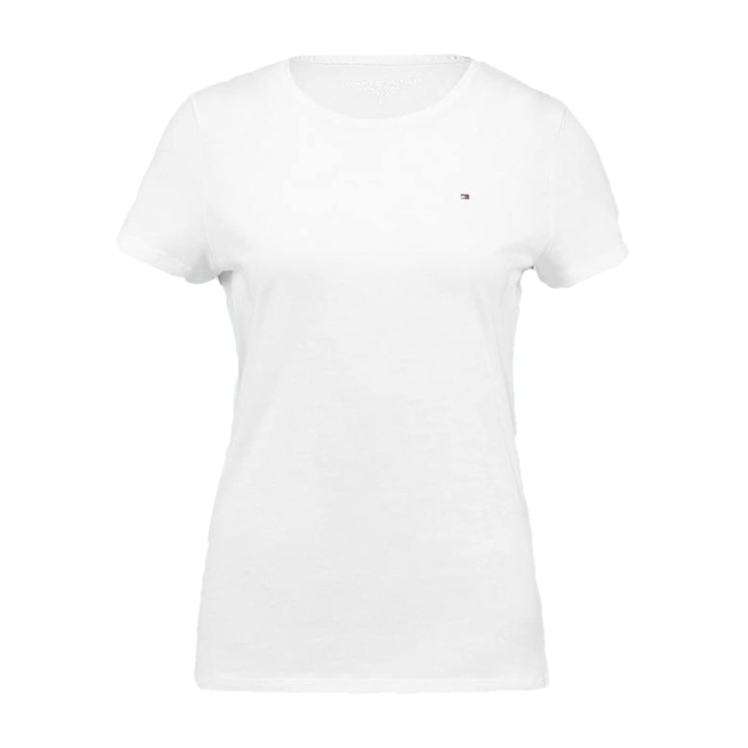 Camiseta Tommy Hilfiger New Line Con Cuello Redondo Para Mujer, Color Blanco, Talla M - Venta Internacional.