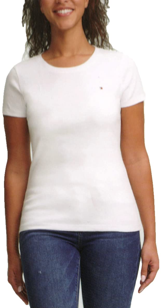 Foto 3 pulgar | Camiseta Tommy Hilfiger New Line Con Cuello Redondo Para Mujer, Color Blanco, Talla M - Venta Internacional.