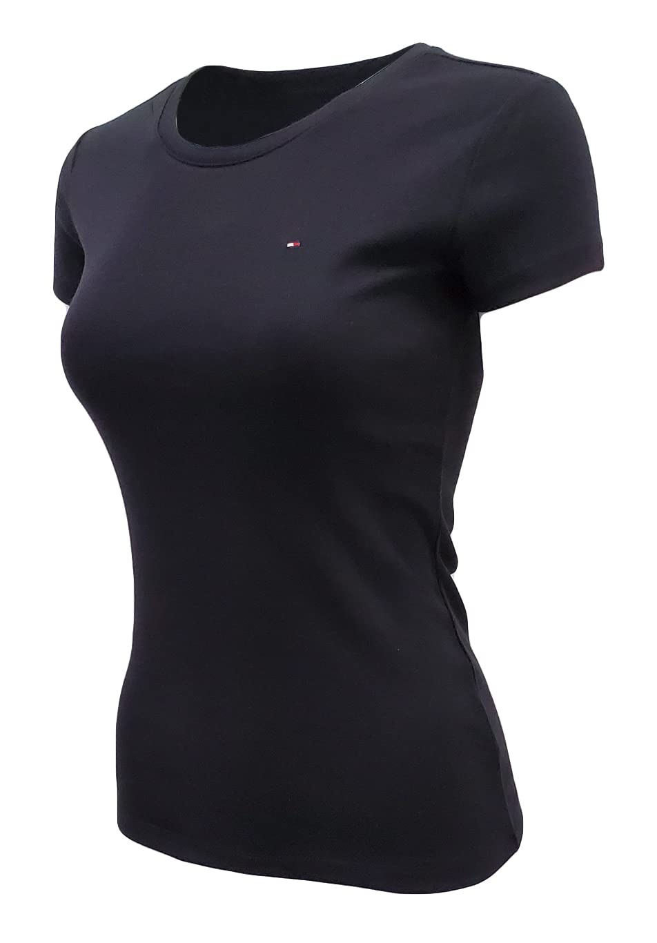 Foto 3 | Camiseta Tommy Hilfiger Para Mujer Con Cuello Redondo Y Logotipo, Color Negro, Talla L - Venta Internacional.