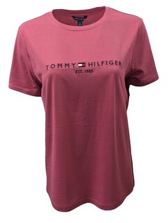 Foto 1 | Camiseta Tommy Hilfiger Para Mujer Con Cuello Redondo, Color Rojo, Talla S - Venta Internacional.