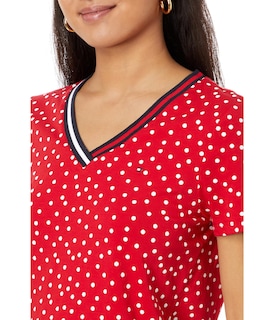 Foto 3 | Camiseta Tommy Hilfiger Para Mujer, Ropa Deportiva, Algodón, Cuello En V, Xs - Venta Internacional.
