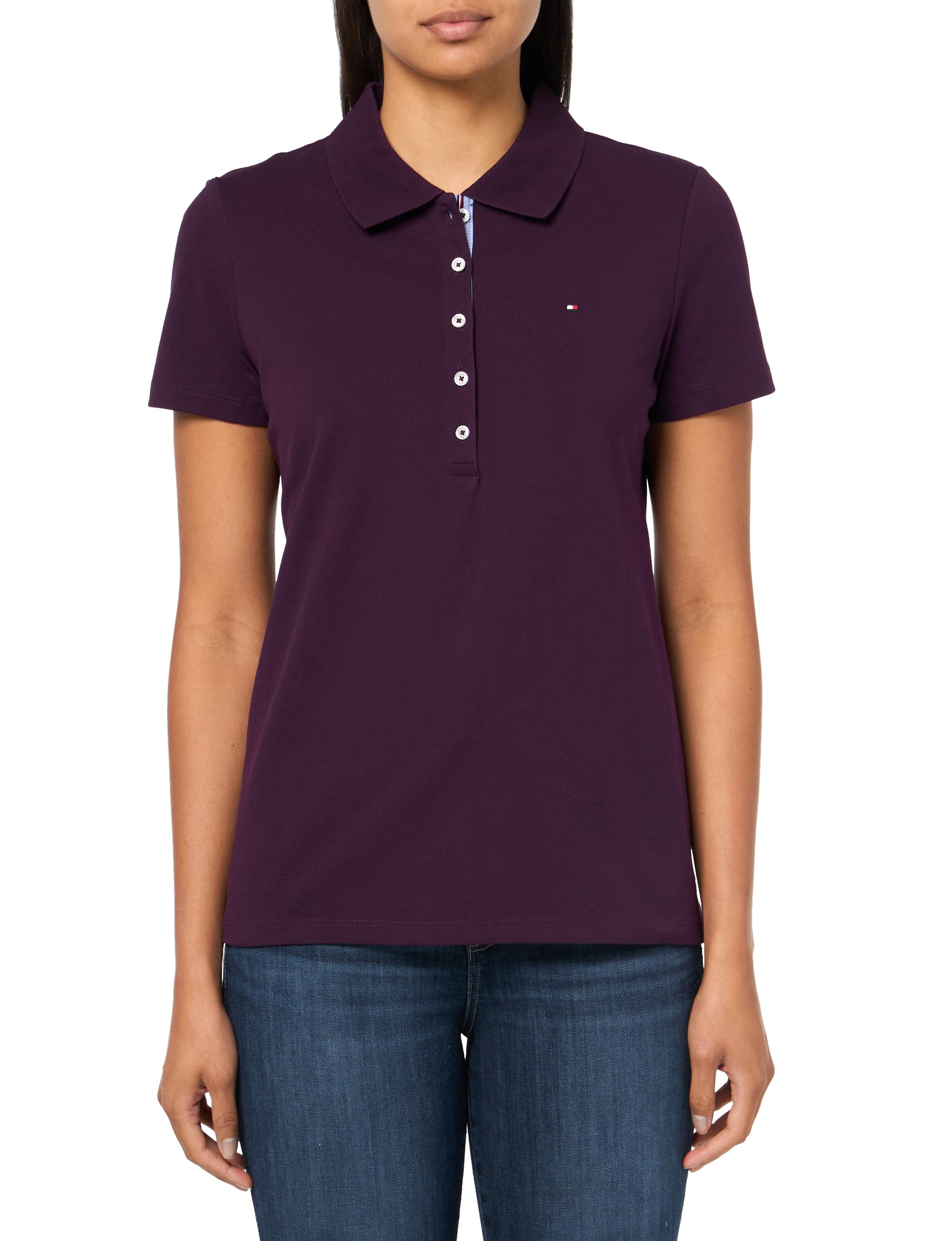 Camiseta Tommy Hilfiger De Manga Corta En Piqué De Algodón Para Mujer - Venta Internacional.