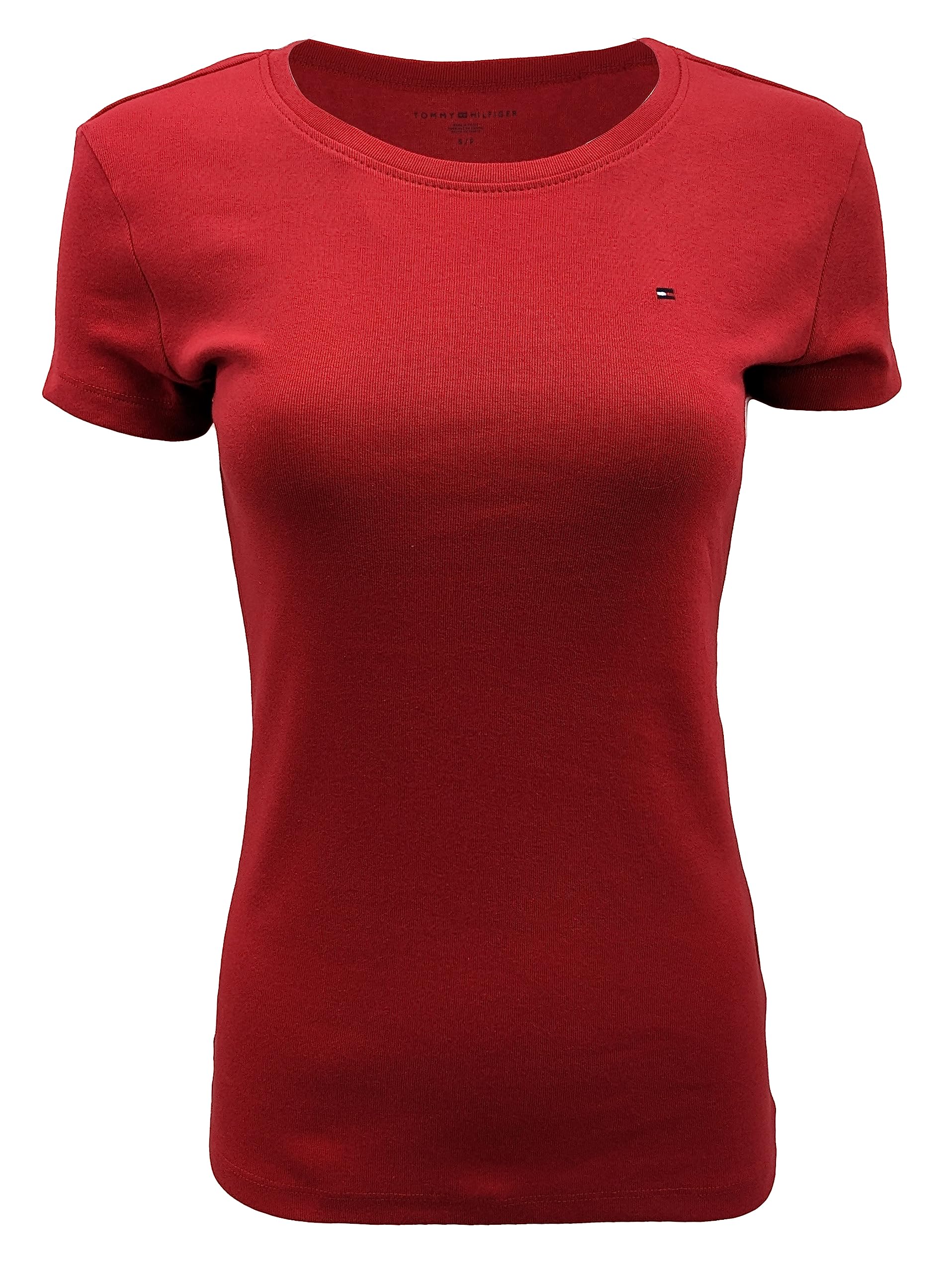 Foto 2 pulgar | Camiseta Tommy Hilfiger Para Mujer Con Cuello Redondo Y Logotipo, Color Rojo, Talla Xl - Venta Internacional.