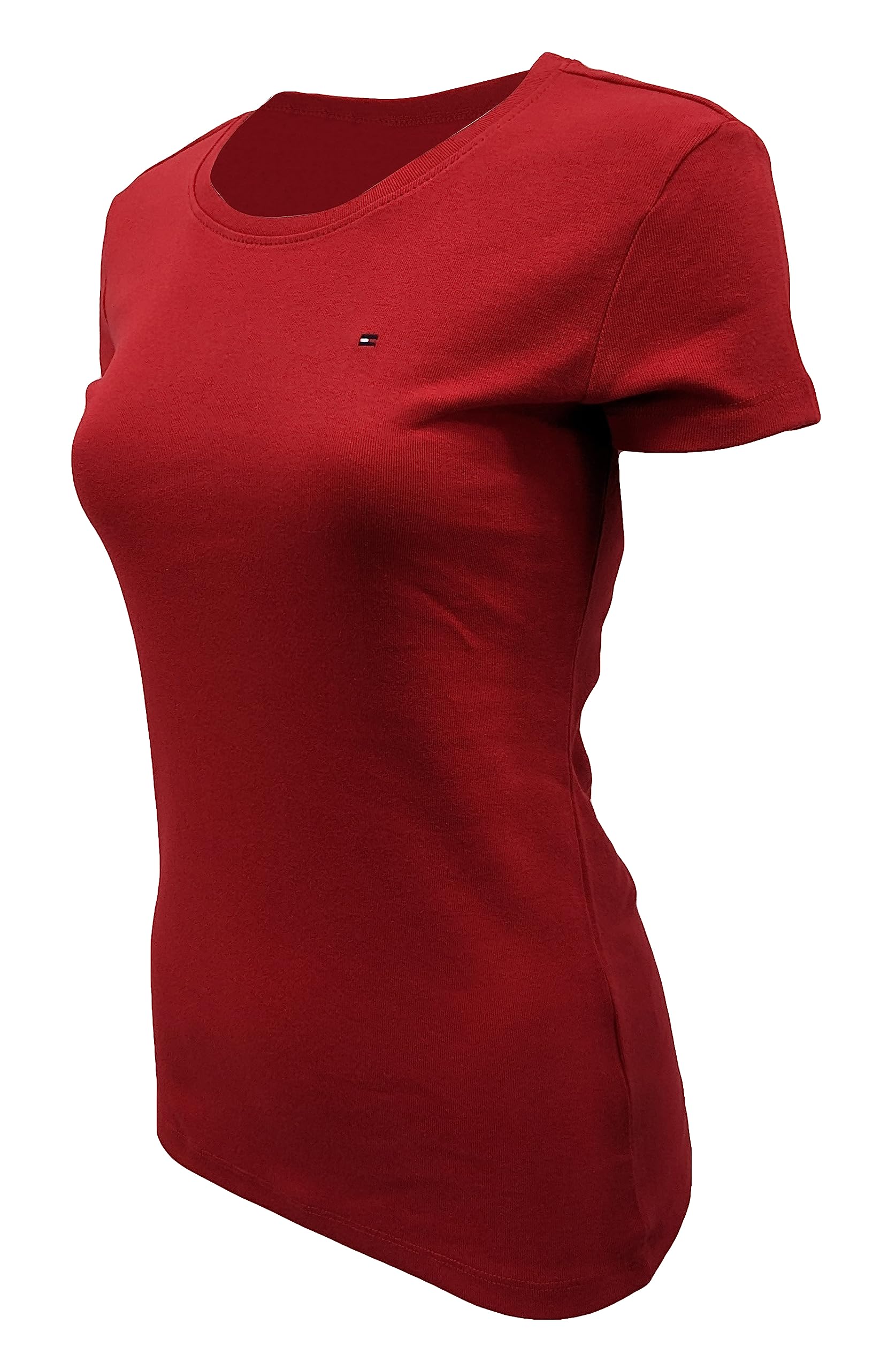 Foto 4 pulgar | Camiseta Tommy Hilfiger Para Mujer Con Cuello Redondo Y Logotipo, Color Rojo, Talla Xl - Venta Internacional.