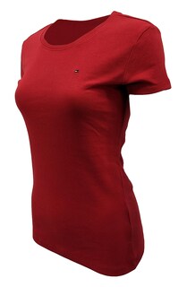 Foto 3 | Camiseta Tommy Hilfiger Para Mujer Con Cuello Redondo Y Logotipo, Color Rojo, Talla Xl - Venta Internacional.