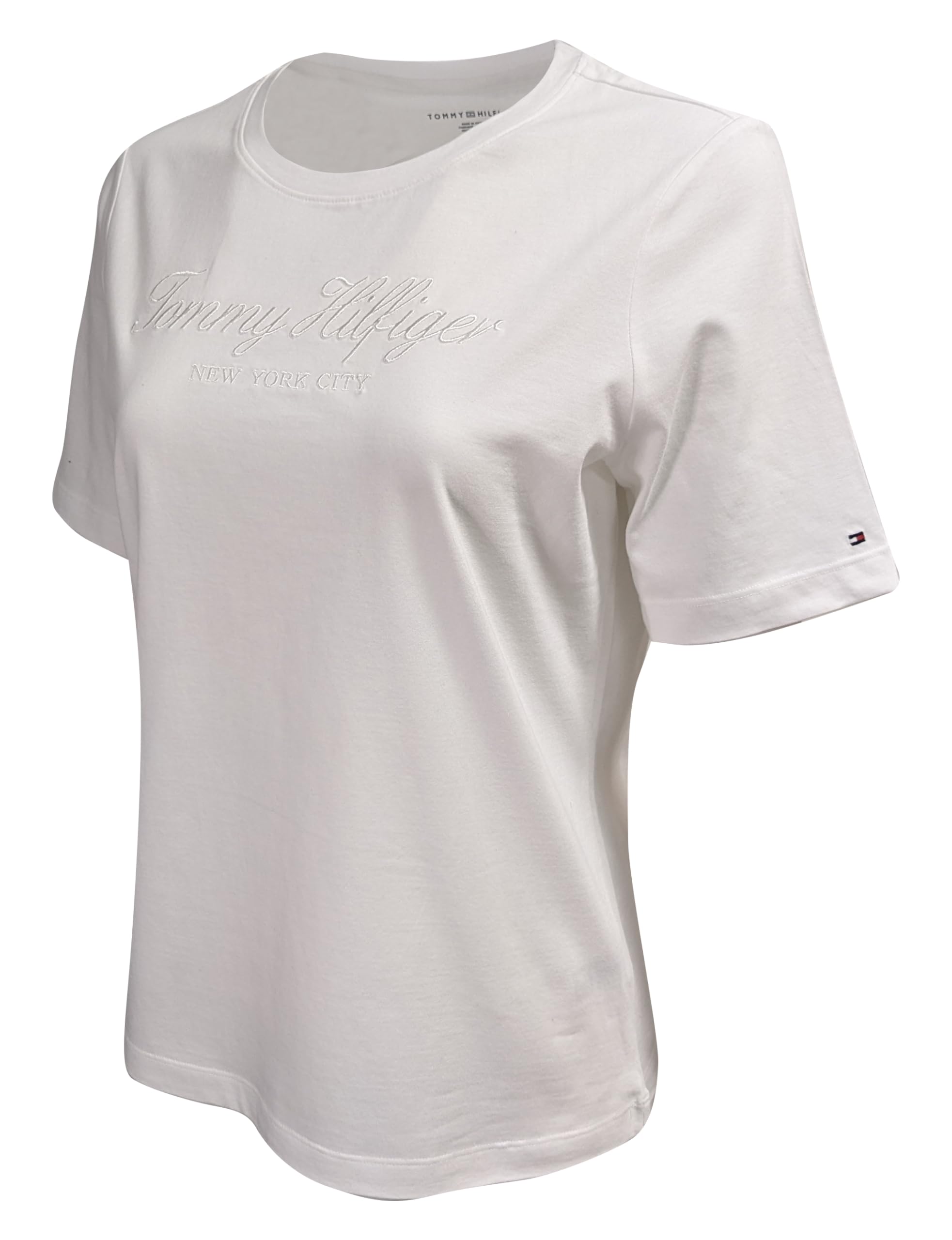 Foto 4 pulgar | Camiseta Tommy Hilfiger Line Con Cuello Redondo Para Mujer Blanca Xl - Venta Internacional.