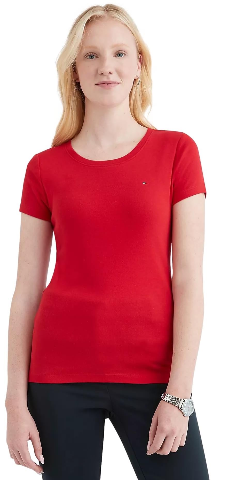 Foto 2 pulgar | Camiseta Tommy Hilfiger Essential Favorite Flag Logo para Mujer - Venta Internacional
