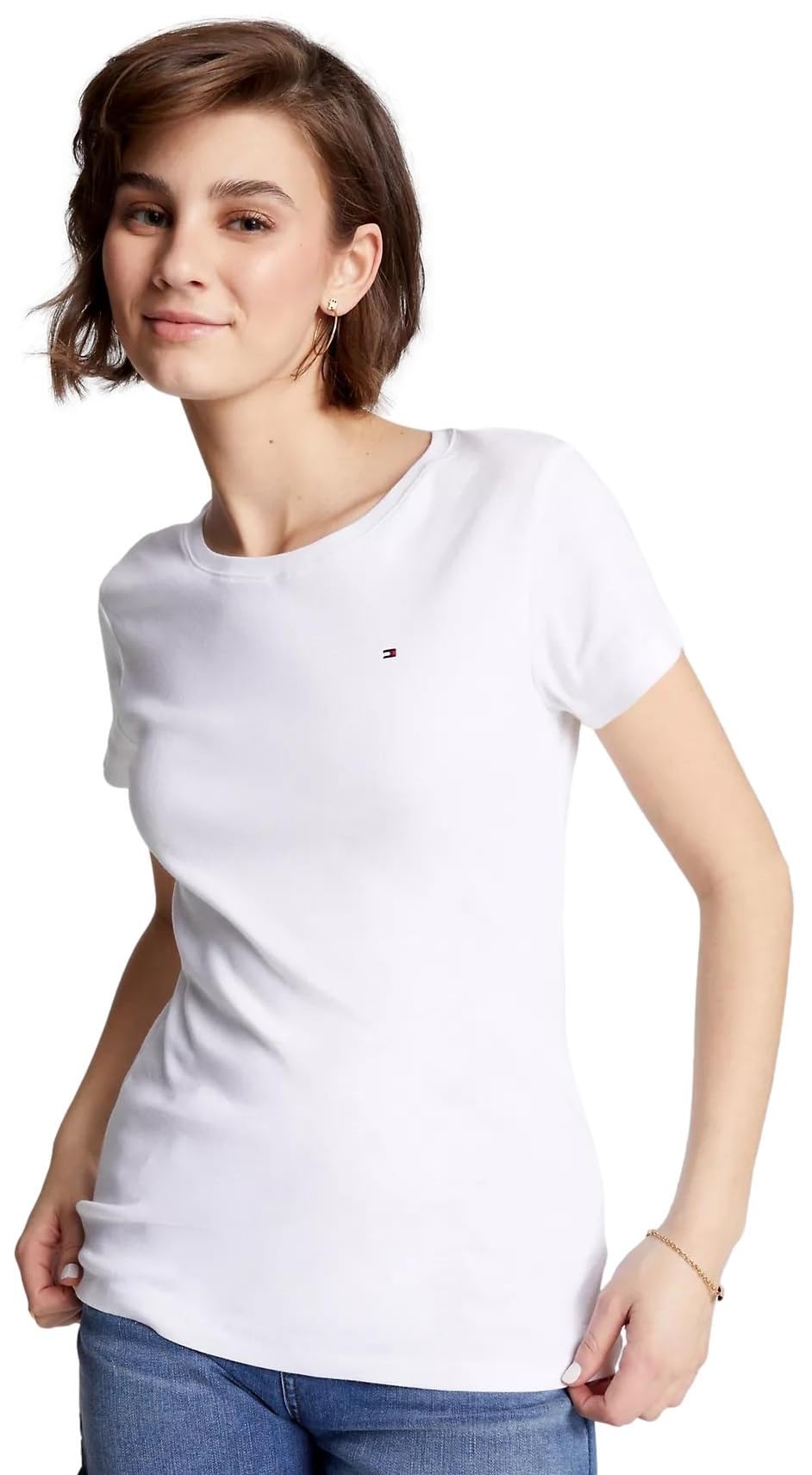 Foto 2 pulgar | Playera Tommy Hilfiger Essential Favorite Flag para Mujer - Venta Internacional