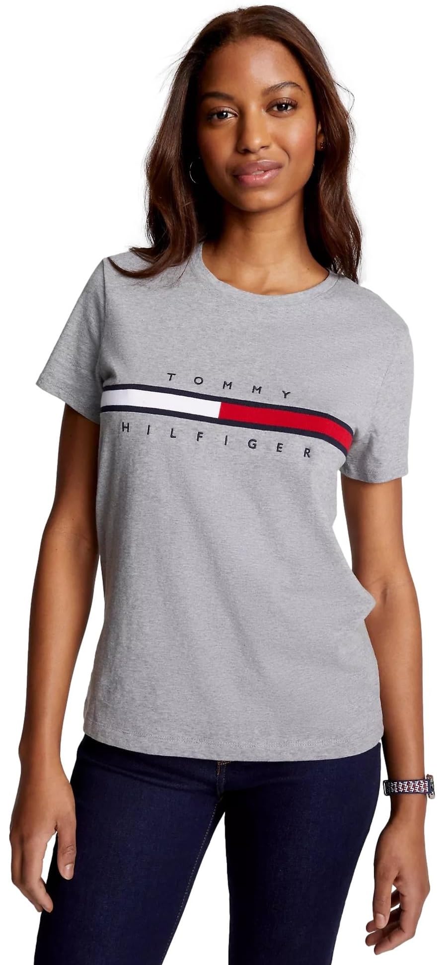 Foto 2 pulgar | Playera Tommy Hilfiger Gris para Mujer - Venta Internacional