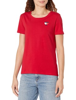 Foto 1 | Camiseta con Cuello Redond Tommy Hilfiger Roja para Mujer - Venta Internacional