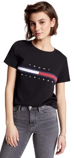 Foto 1 | Camiseta Tommy Hilfiger Negra para Mujer - Venta Internacional