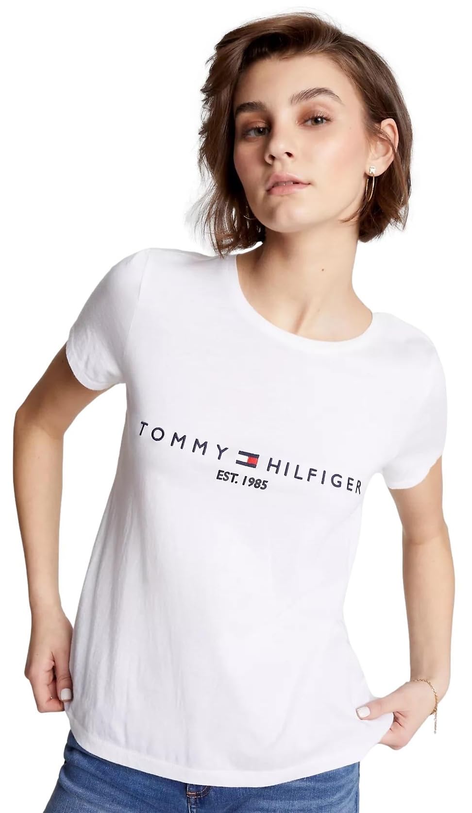 Foto 2 pulgar | Camiseta Tommy Hilfiger Regular Blanca para Mujer - Venta Internacional
