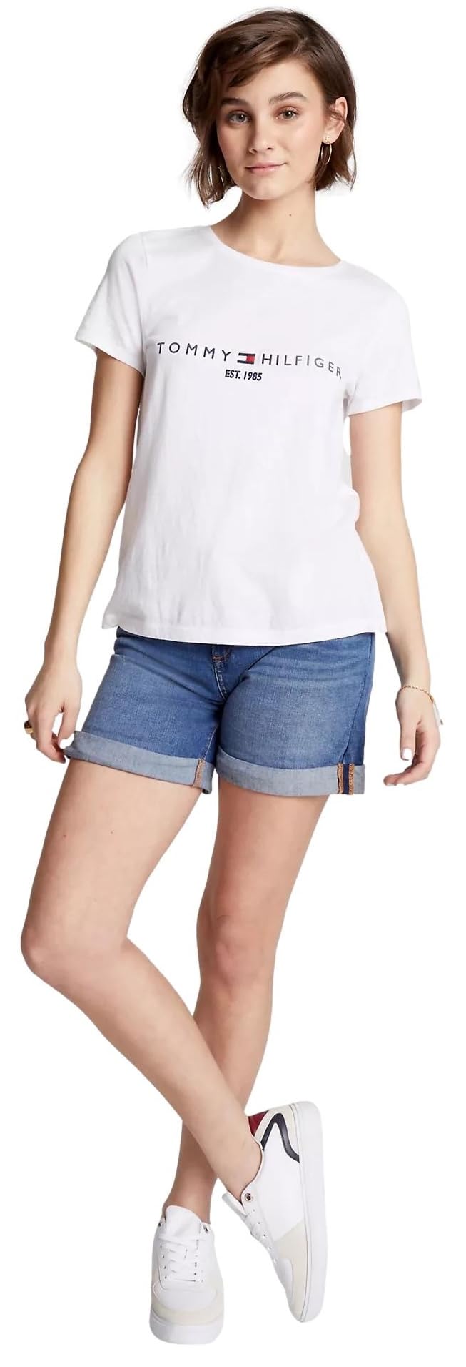 Foto 3 pulgar | Camiseta Tommy Hilfiger Regular Blanca para Mujer - Venta Internacional