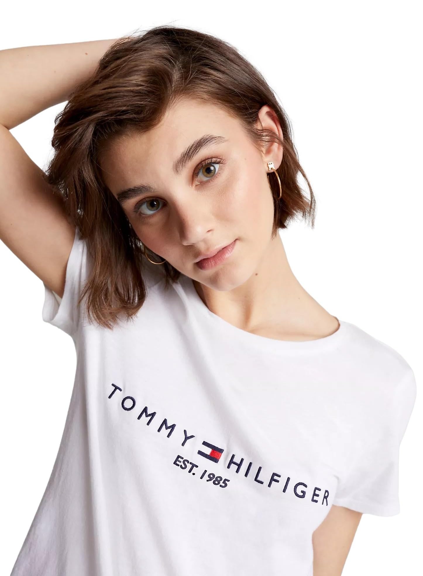 Foto 4 pulgar | Camiseta Tommy Hilfiger Regular Blanca para Mujer - Venta Internacional