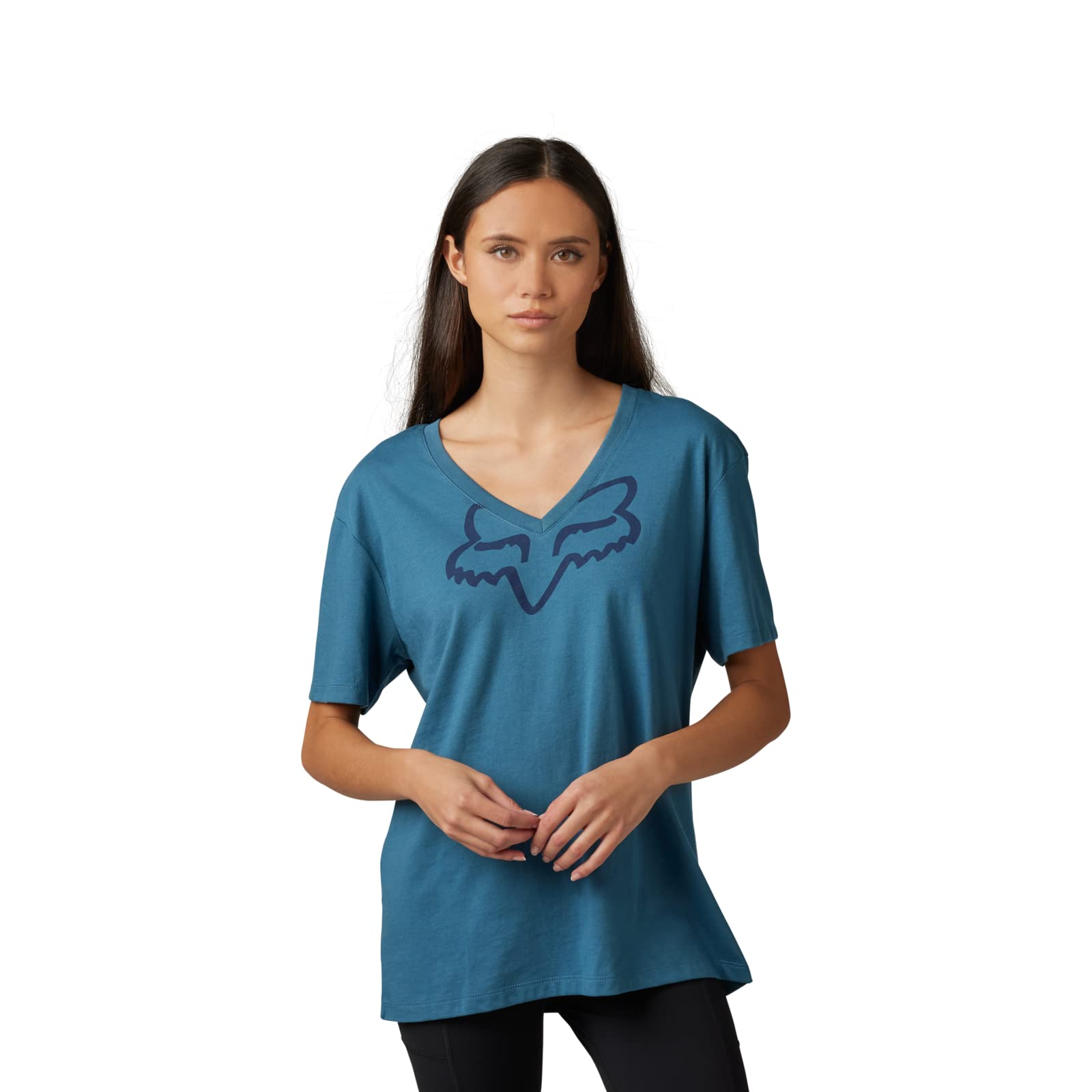 Top Fox Racing Boundary De Manga Corta Para Mujer, Color Pizarra Oscuro - Venta Internacional.