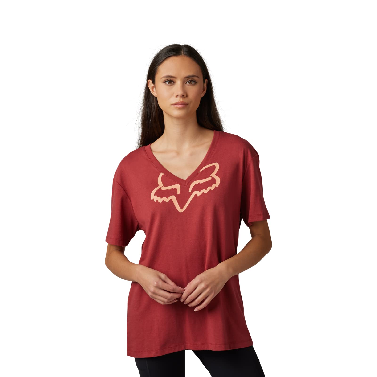 Foto 2 pulgar | Camiseta Fox Racing Boundary De Manga Corta Para Mujer, Color Escarlata - Venta Internacional.