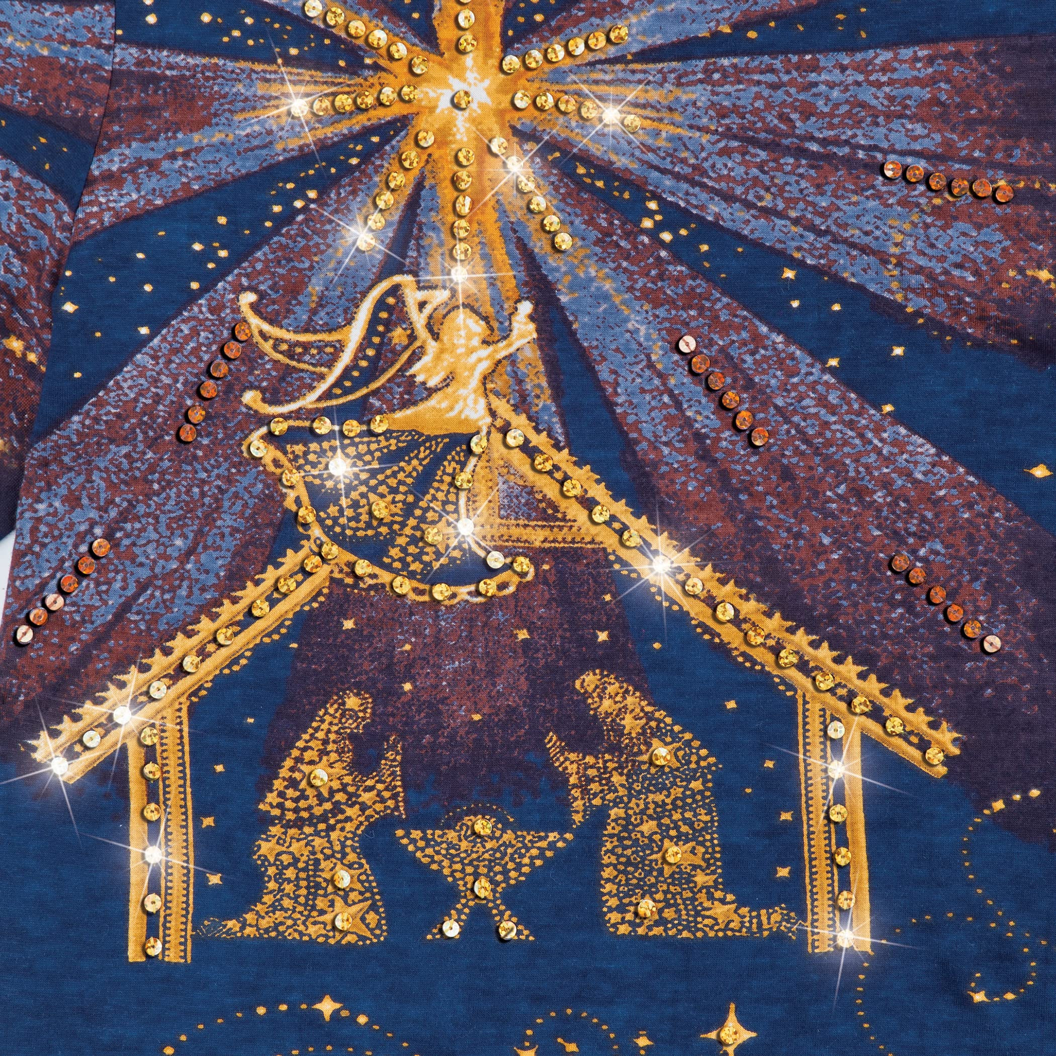 Foto 3 pulgar | Mejores Colecciones Etc Peaceful Nativity Scene Women Navy Cotton - Venta Internacional.